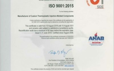Injection Works Earns ISO 9001:2015 Quality System Certification